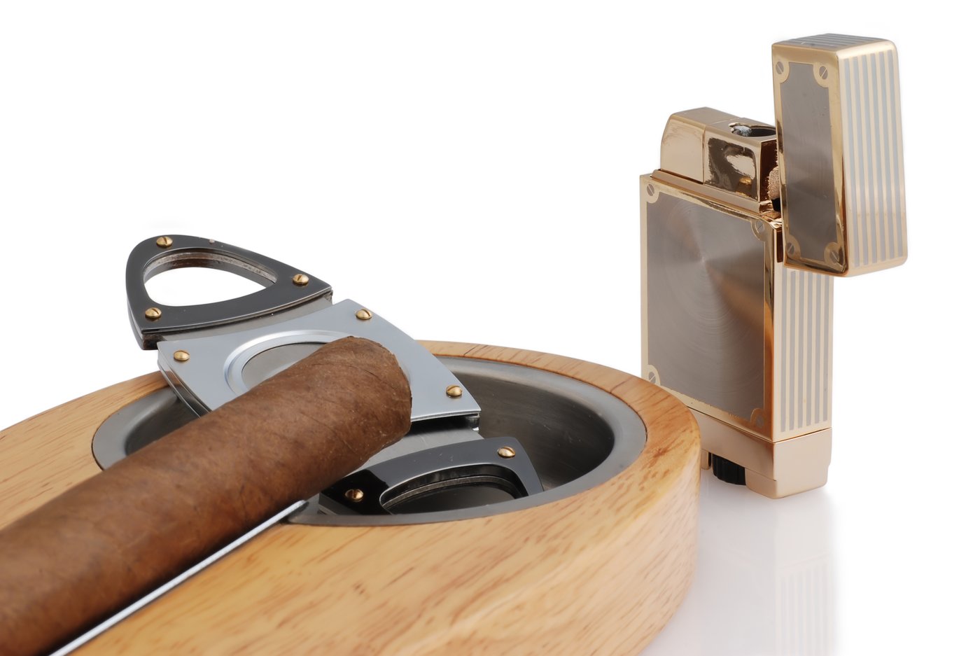 Cigar cutters, lighters, and accessories