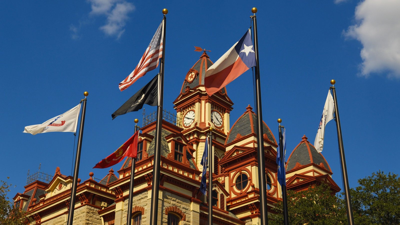 The historic Caldwell County Courthouse in Lockhart, Texas